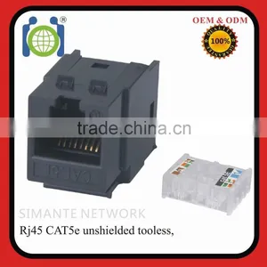 CAT.5E RJ45 8p8c UTP Unshielded 180 Degree Dual IDC Keystone Jack thumbnail-1