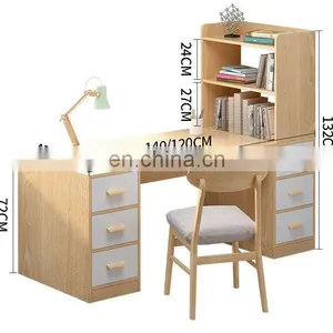 Student Study Workstation Desk Furniture Space Saving Storage Shelves Modern Cheap Home Office Desk for Computer thumbnail-1