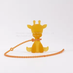 BPA Free Baby Teething Toy Silicone Giraffe Teether Toy Natural Amber and Rubber Giraffe Teething Toy thumbnail-1