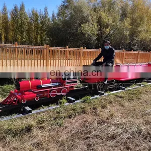 Customized Track Tourist Mini Steam Amusement Park Electric Battery Operated Train Rides for Sale thumbnail-1