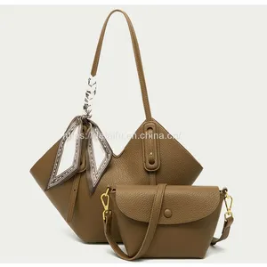 Female Lychee Pattern Senior Sense Large Capacity One-shoulder Tote Bag Two-piece Set thumbnail-5