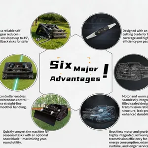 Factory Direct Sales 224cc 0-4km/h Walking Speed 45 Degrees Brushless Motor Remote Mowing Tank by Vigorun Tech thumbnail-4