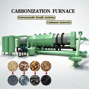 Fully Automatic Continuous Rice Husk Carbonization Furnace Biomass Charcoal Production Machine EPC thumbnail-1