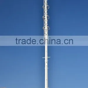 Telecommunication Steel Pole, GSM Communication Tower With Galvanization and Powder Coated thumbnail-4