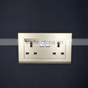 2 Gang Switch+6 Pin Socket, Standard Grounding Socket, Stardard Grounding Switch thumbnail-1