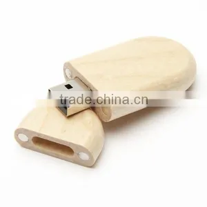 Eco Friendly Ellipse Star Drive Wood Body With Magnetic Cap Wood Finish USB thumbnail-2