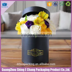2016 High Quality Luxury White and Black Rigid Paper Rose Hat Box/flower Box thumbnail-6