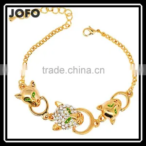 18k Real Gold Plated Austrian Rhinestone Crystal Elements Luxury Leopard Head Jewelry Bracelets thumbnail-1