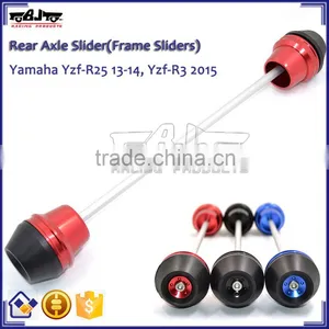 BJ-FS-YA004 For Yamaha Yzf-R3 2015 Aftermarket CNC Aluminum and 3D POM Rear Axle Slider Frame Sliders thumbnail-1