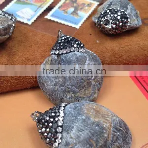 Wholesale Charm Fossilized Shell Diamond Pendant for Accessories thumbnail-1