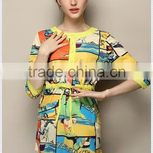 Long Sleeve Aliibaba Dresses Printing Fancy Dresses for Girls thumbnail-3