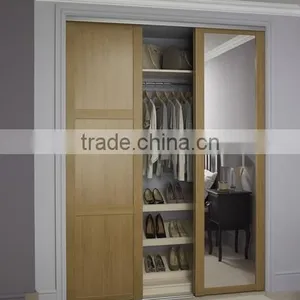 Water Based Paint Finished Glass Solid Wood Closet Sliding Doors Supplier's Choice thumbnail-6