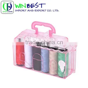 High Quality Complete Plastic Clear Sewing Set/Sewing Kit With Handle thumbnail-1