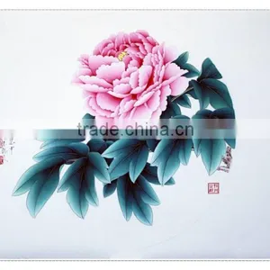 China National Flower Peony Flower Painting and Chinese Calligraphy thumbnail-4