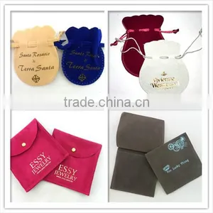 Customized Envelope Shape Velvet Bag for Jewelry With Customized Button Purple thumbnail-5