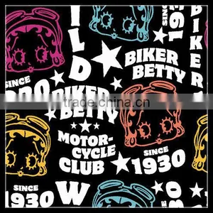 100% Polyester Letters Printed Cheap Taffeta Fabric thumbnail-1