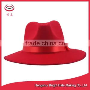 Women Fedora Wool Felt Hat With Large Brim thumbnail-1