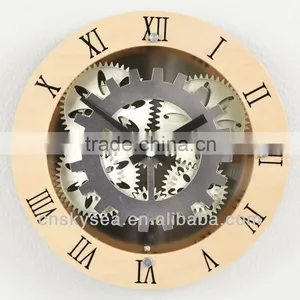 Decorative Moving-Gear Wall Clock With Glass Cover thumbnail-1