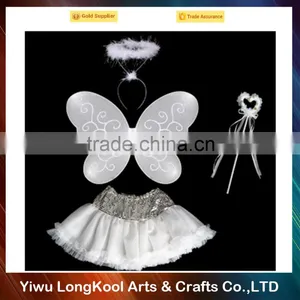 White Tutu Angel Wings Costume Fairy Wings for Kids thumbnail-1