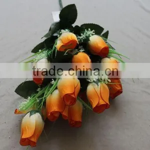 18 Heads Fatory Making Artificial Flower Rose Bud Silk Rose Bud thumbnail-4