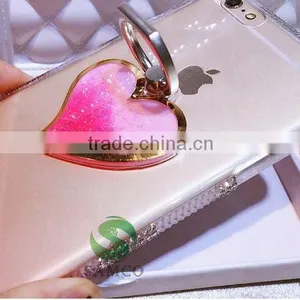 Samco Romantic Heart Liquid Quicksand Universal 360 Degree Rotating Cell Phone Stand Holder Ring thumbnail-4