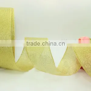 Hot Sale Metallic Polyamide Pale Gold Ribbon thumbnail-1