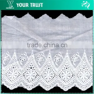 Width 4.0 Centimeter Strip Diamond White Cotton Trimming Lace thumbnail-6