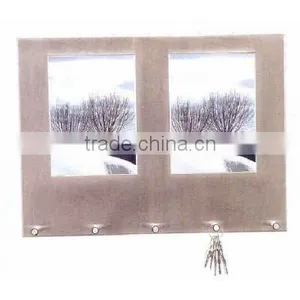Metal Wall Mounted Memo Board With Key Holder and Magnetic Bullets thumbnail-1