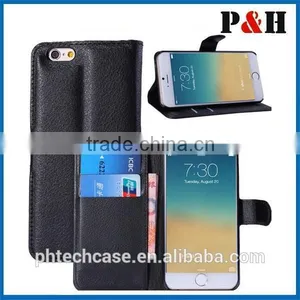 2015 PU Leather Wallet Design Mobile Phone Case With Stand Function for Iphone6 Iphone6s thumbnail-2