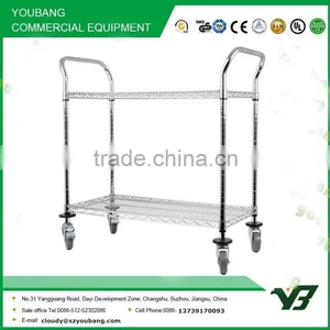 2015 Hot Sell NSF 60KGS Light Duty 3 Layer Restaurant Chrome Wire Push Trolley With Wheels (YB-WS005) thumbnail-2