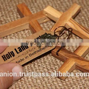 Original Olive Wood Hand Made Cross From Bethlehem. Christian thumbnail-3