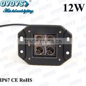 12W 12V Led Work Light With Flush Mount for SUV, Jeep, Offroad High Quality Truck Lights thumbnail-1