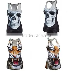 New Womens Tiger Covered Vibrant Native Tribal 3D Print Basketball Vest thumbnail-1