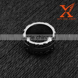 In Stock 2016 Removable Black Silver Base Mens/Womens Stainless Steel Cross Ring for Christian Baptism thumbnail-4