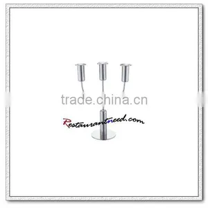T203 H360mm Stainless Steel 3 Heads Candle Holder thumbnail-1