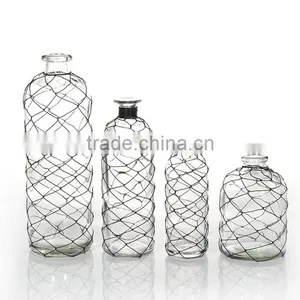 Wrap Wire Clear Glass Vase thumbnail-1