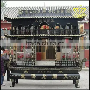 The Bronze Censer Temple Round Rectangle Copper Incense Burner thumbnail-1