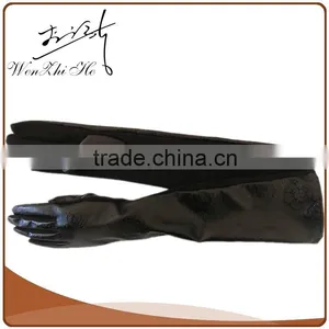 Party Dress Black Ladies Long Leather Glove With Ball thumbnail-1