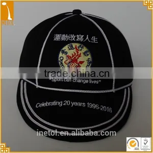 6 Panel Black 100% Cotton Embroidered Character Custom Baseball Cap Whoesale thumbnail-1