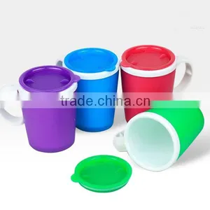 300ml Promotional Gift Double Layer Insulated Plastic Cup With Handle thumbnail-1
