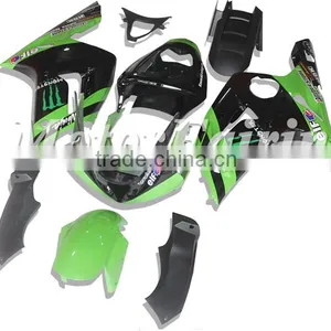 Green Black Fairing Kits for Kawasaki Ninja ZX6R 2003 2004 ZX 6R 03 04 ABS 100% Injection Mold Body Kits thumbnail-2