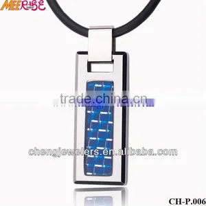 High Quality Tungsten Carbide Pendants , Fiber Inlay Tungsten Pendant Best Friend thumbnail-1
