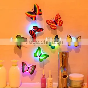 High Quality Room Party Wall Decor Colorful Changing Butterfly LED Night Light thumbnail-2