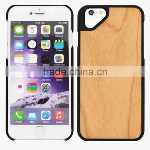 Good Hand Feeling PC & Cherry Wood Engraving Two in One Phone Case for Iphone 6 thumbnail-1