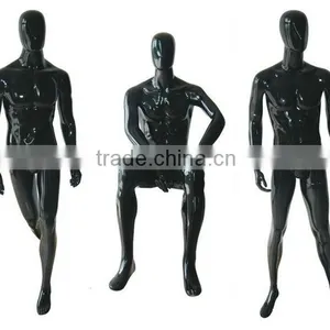 2015 Fashion Fiberglass Black Head Mannequin Black Plastic Model Head HZ-855 thumbnail-1