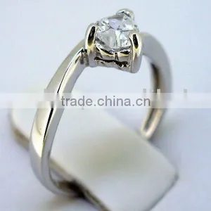 QCR003 Silver Rhodium Plating Ring,cheap Lead&nickle Free 925 Sterling Silver Jewelry Ring thumbnail-1