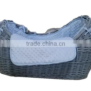Baby Pod Wicker Basket/ Moses Basket- Grey Color thumbnail-1