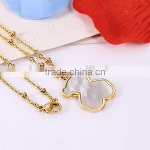 China Top Wholesale Fashionable Teddy Bear Shell Gold Long Chain Necklace thumbnail-3