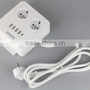 Standard Grounding 2 Schuko Type Wall Socket Multiple Outlets in House/office thumbnail-1