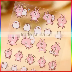 Pink Bunny PVC Cartoon Stickers With Clear Background thumbnail-2